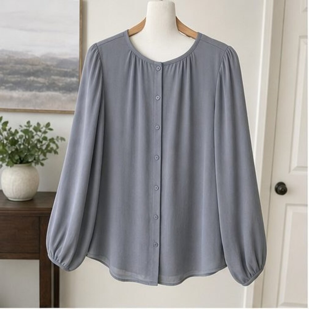 Gray Smocked Top